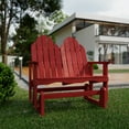 thumbnail image 3 of Wildridge Classic Adirondack Glider, Cardinal Red - Outdoor Weather Resistant Recycled HDPE Glider for Porch, Patio, Deck, 3 of 4