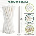 thumbnail image 2 of Pajillas de papel para boba Chunspak 9" blancas, 100 unidades, biodegradables, 2 of 9
