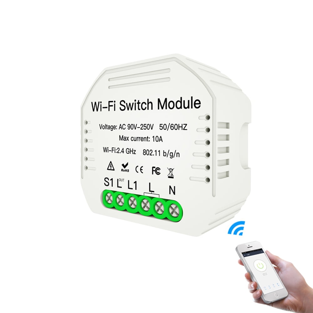 Genuine Sp Moeshouse Ms 104 Ac90 250v Two Way Wifi Smart Light Switch Diy Breaker Module Smart Life Tuya App Remote Control Works With Alexa Echo
