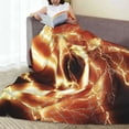 thumbnail image 6 of Lsque orange lightning Pattern Fuzzy Fleece Throw Blanket Extra Large,Super Soft,Fluffy and Warm Blankets for Couch,Bed,All Season Use-60"x50", 6 of 7