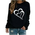 thumbnail image 2 of SOOMLON Valentine's Day Outfits Women Couple Valentines Gift Loose Long Sleeve Scoop Neck T Shirts Cute Heart Graphic Tops Trendy Valentines Clothes 2025 Black XL, 2 of 3