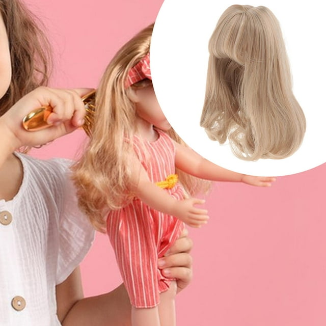 Peluca de pelo de muñeca, artesanía, decoración de muñecas rizadas, accesorios de muñecas resistentes, de moda, suave y larga, hecha a mano para