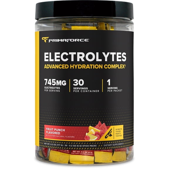 PrimaForce Electrolytes Complex Powder (Fruit Punch) 30 Stick Packs