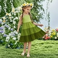 thumbnail image 2 of Ashirexll Teen Summer Dresses, Girls Summer Dress, Summer Girl's Sleeveless Boho Style Casual Color Matching Tiered Slip Dresses for 4-14Y, 2 of 7