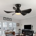 thumbnail image 2 of Ceiling Fan with Light and Remote, 30 Inch Indoor Outdoor Ceiling Fans with 5 Blades, 6-Speeds, 3 Colors for Farmhouse, Living Room, Dining Room (Black), 2 of 8