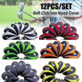 thumbnail image 1 of 12pcs/set Golf Club Iron Head Cover Protector Neoprene Golf Protective-headcover, 1 of 2