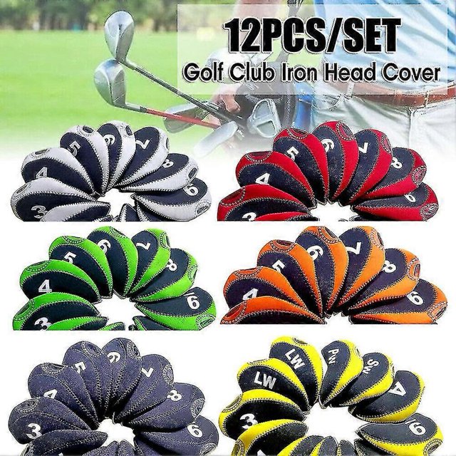 12pcs/set Golf Club Iron Head Cover Protector Neoprene Golf Protective-headcover