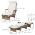 thumbnail image 3 of Outsunny Foldable Fauteuil inclinable w / Repose-pieds rétractable, coussin, blanc, 3 of 10