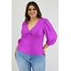 thumbnail image 5 of Blusa de satín con nudo Roman Fashion Tallas Extras 1839 violeta 40 Curvy Plus Size, 5 of 7