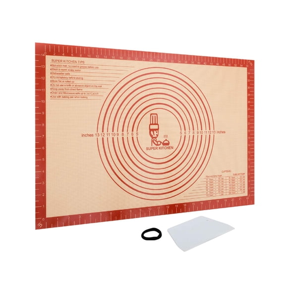 SUPER KITCHEN Large Silicone Baking Mat 16x24" Pastry Mat for Rolling Dough Board with Measurements