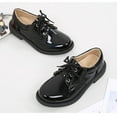 thumbnail image 4 of OGLCCG Kids Boy's Faux Patent Leather Tuxedo Dress Shoes Classic Lace-up Formal Oxford Shoes Matte Patent Leather Special Occasion Christening Shoes, 4 of 7