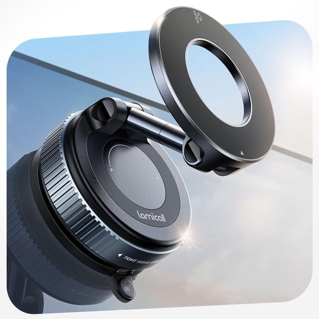 Soporte para teléfono para auto Lamicall MagSafe con ventosa ajustable 360°