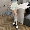 thumbnail image 4 of Fashion Summer Built in Shorts Black Short Skirt Cake Skirt Tennis Skirt High Waist WHITE S, 4 of 8