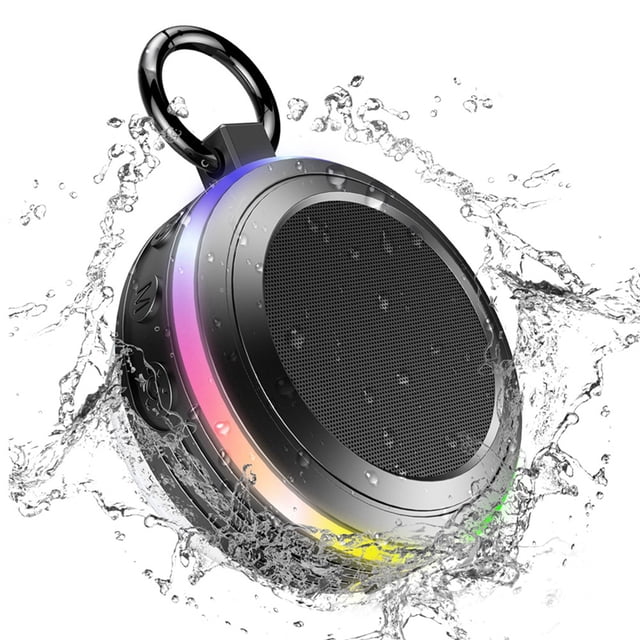 Altavoz Bluetooth Impermeable Baño Radio Fm Subwoofer Portátil Al Aire Libre Deportes Altavoz Centro de Música Cine en Casa Negro