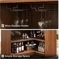 thumbnail image 6 of Finmind 4-Tier L-Shaped Bar Cabinet, Home Bar Corner Bar Unit with Stemware Racks, Reception Desk Liquor Wine Bar Table for Home Pub, Red Brown, 6 of 8