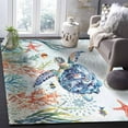 thumbnail image 5 of Area Rugs Indoor Non-Slip Rectangle Rug 5x7 Ft Retro Sea Turtle Starfish Coral Seaweed Summer Coastal Rug Rubber Backing Floor Mats Non Shedding Home Decor Carpet for Entryway Living Room, 5 of 8