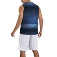 thumbnail image 2 of Xecao Retro Blue Glitter print basketball shirt for both men and women, a unisex basketball jersey perfect for theme parties-X-Large, 2 of 6