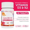 thumbnail image 4 of Zahler Junior Vitamin D3 + K2 Chewable Tablets for Kids, 2000 IU, 90 Count, Vitamin D3, Immune Support, Healthy Bones & Teeth, Kosher, 4 of 7