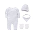 thumbnail image 4 of Coerni Baby Boy Girl Knit Jumpsuit Romper Toddler Coming Home Outfit Kids Gender Neutral Clothes 3 6 9 12 Months Baby Outfits 4pcs, 4 of 9