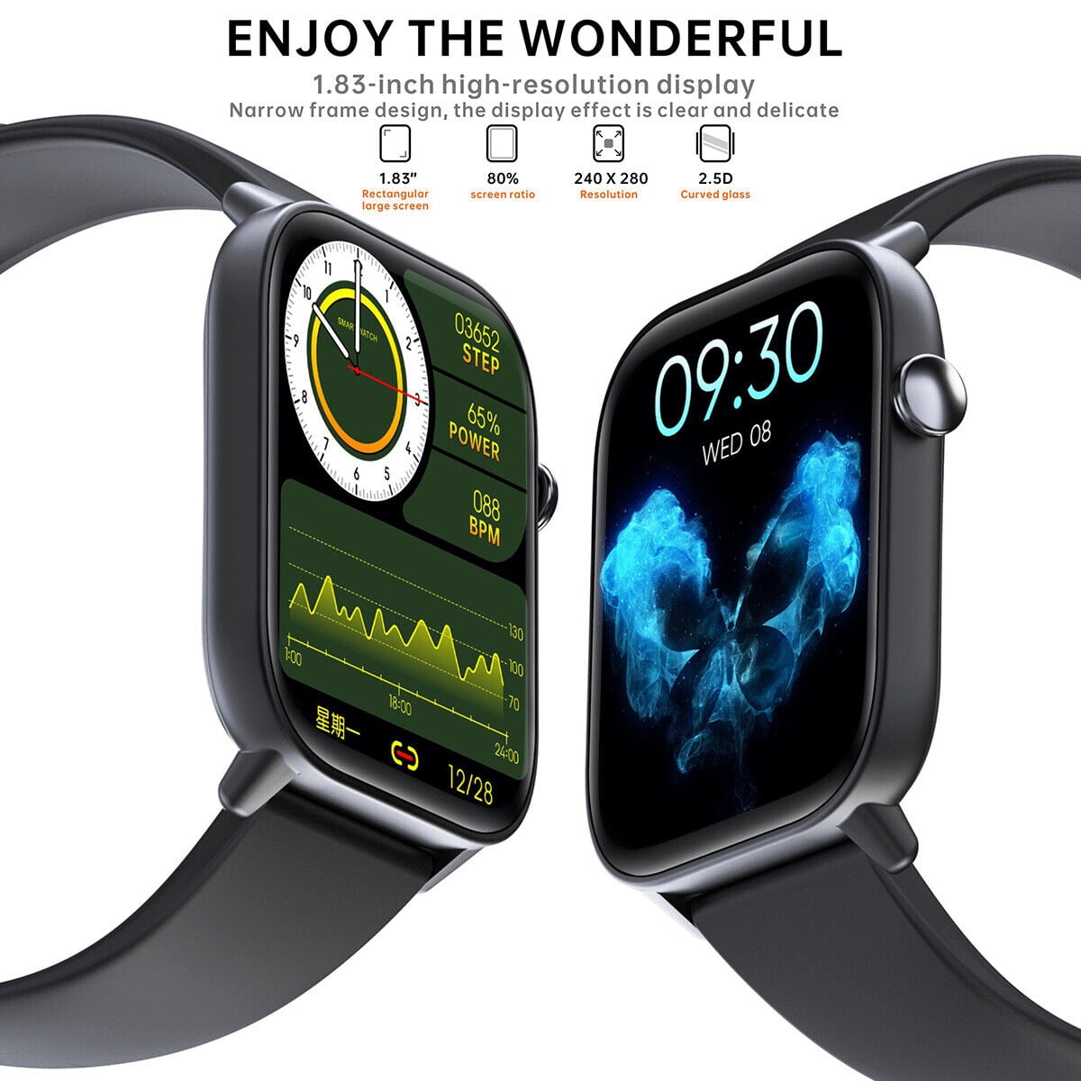 2022 New Smart Watch Women Men Heart Rate For Phone Android Bluetooth Waterproof