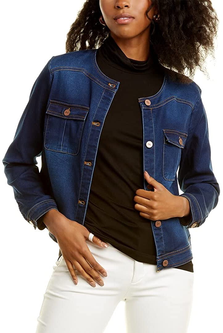 York Chelsea Cropped Denim Jacket Large 