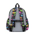 thumbnail image 3 of Black Colorful Dinosaurs Pattern Cute School Backpack with Padded Back and Adjustable Shoulder Straps 13.4"x11"x4.7", 3 of 5