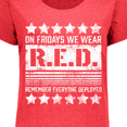 thumbnail image 4 of Inktastic On Fridays We Wear R.e.d. Remember Everyone Deployed Women's Plus Size T-Shirt, 4 of 5