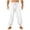 White, variant on Purcolt Mens Harem Pants Casual Boho Elastic Waist Drawstring Baggy Jogger Pants Summer Beach Hippie Drop Crotch Trousers