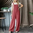 thumbnail image 3 of Fashion Plus Size Jumpsuits for Women with Sleeves Summer Solid Color Sleeveless Pockets Jumpsuit Full Length Pants Overalls Clearance Under 5$!, 3 of 6