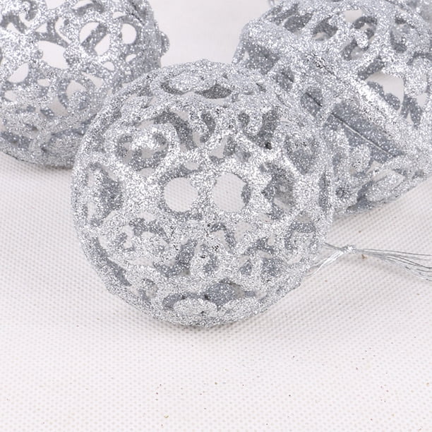 Xihbxyly Bolas de Navidad para Árbol, Adornos Colgantes con Purpurina, Bolas Decorativas de Plástico, Decoración Festiva para Fiestas, Elegantes para Oficinas y Hoteles, Juego de 6 Piezas, 60 Mm