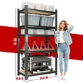 thumbnail image 3 of Garage Shelving Heavy Duty Adjustable Storage Shelves Unit,Metal Utility Rack Shelf for Industries, Warehouses, Basement (Wood 5-Tier 72" Hx35.4 Wx15.7 D), 3 of 9