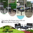 thumbnail image 6 of Costway 4PCS Outdoor Patio Rattan Furniture Set Cushioned Sofa Coffee Table Garden Deck, 6 of 12