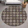 thumbnail image 6 of Addison Rugs Chantille Indoor/Outdoor Transitional Diamond Chocolate Machine Washable Round Rug, 8' x 8', 6 of 7