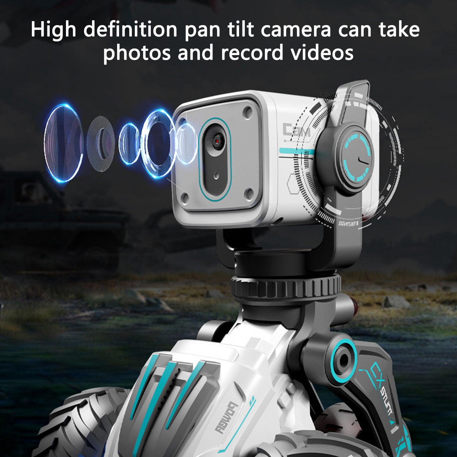 ​Programmable Robot Toy w/ Voice Repeater & Gesture Control - 16 Mood Lights, 90min Playtime - White Educational STEM Gift Age 3+​​ White