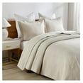 thumbnail image 4 of 3-Piece 100% Cotton Oversized Bedspread Lightweight Quilt Coverlet Embroidery Farmhouse Bedding Set (TM Beige, Oversized Queen (100"x106")), 4 of 7