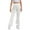 White, variant on Girls Dressy Bottom Flare Pants School Uniforms Stretchy Leggings Trousers (Navy 11-12 Years)