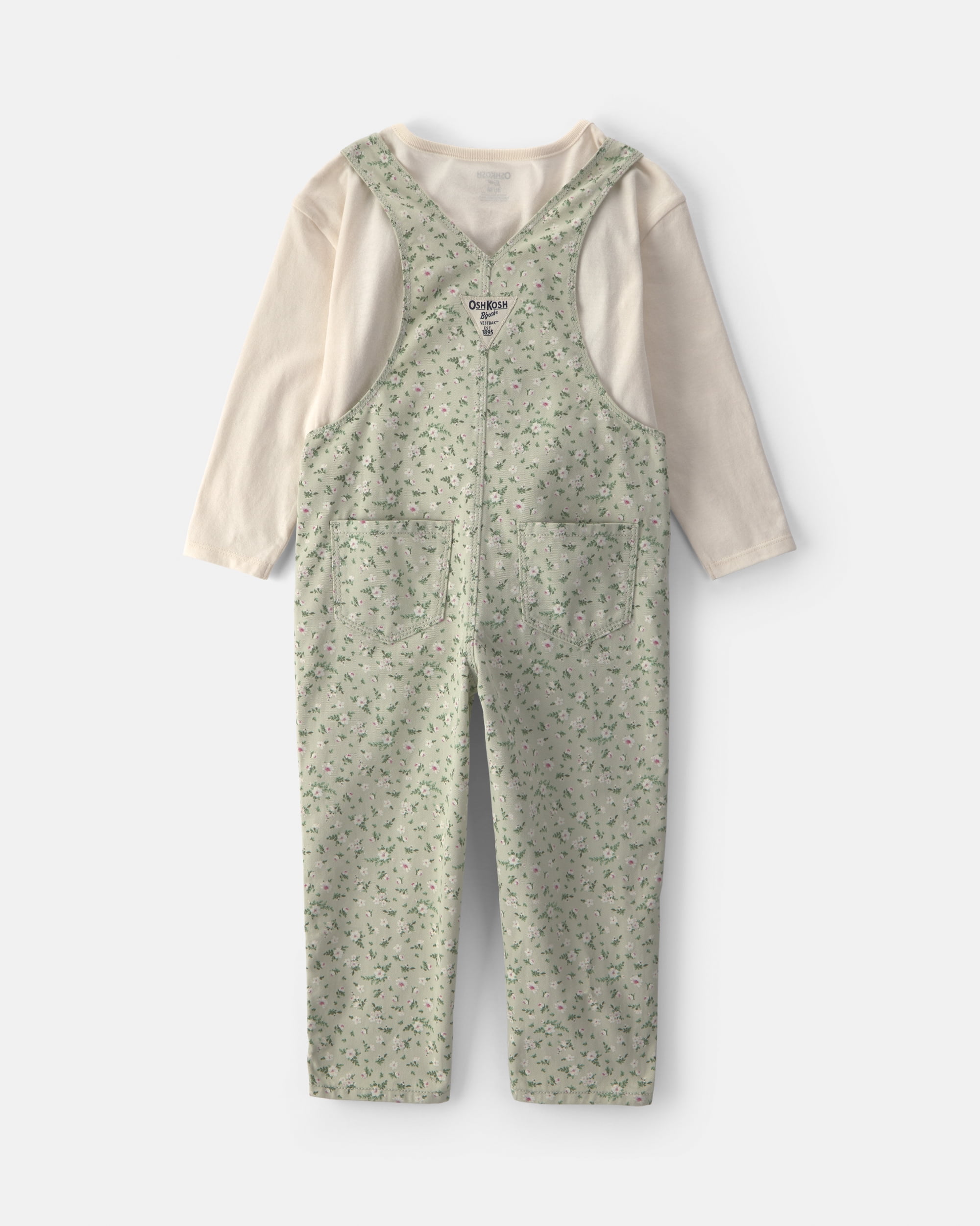 Oshkosh B'gosh Toddler Girl Overall and Top Outfit Set, 2-Piece, Sizes 2T - 5T