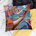 thumbnail image 3 of BANET Abstract Cat Decorative Throw Pillow Cover for Sofa - Stylish Accent Cushion for Home 18x18in, 3 of 6