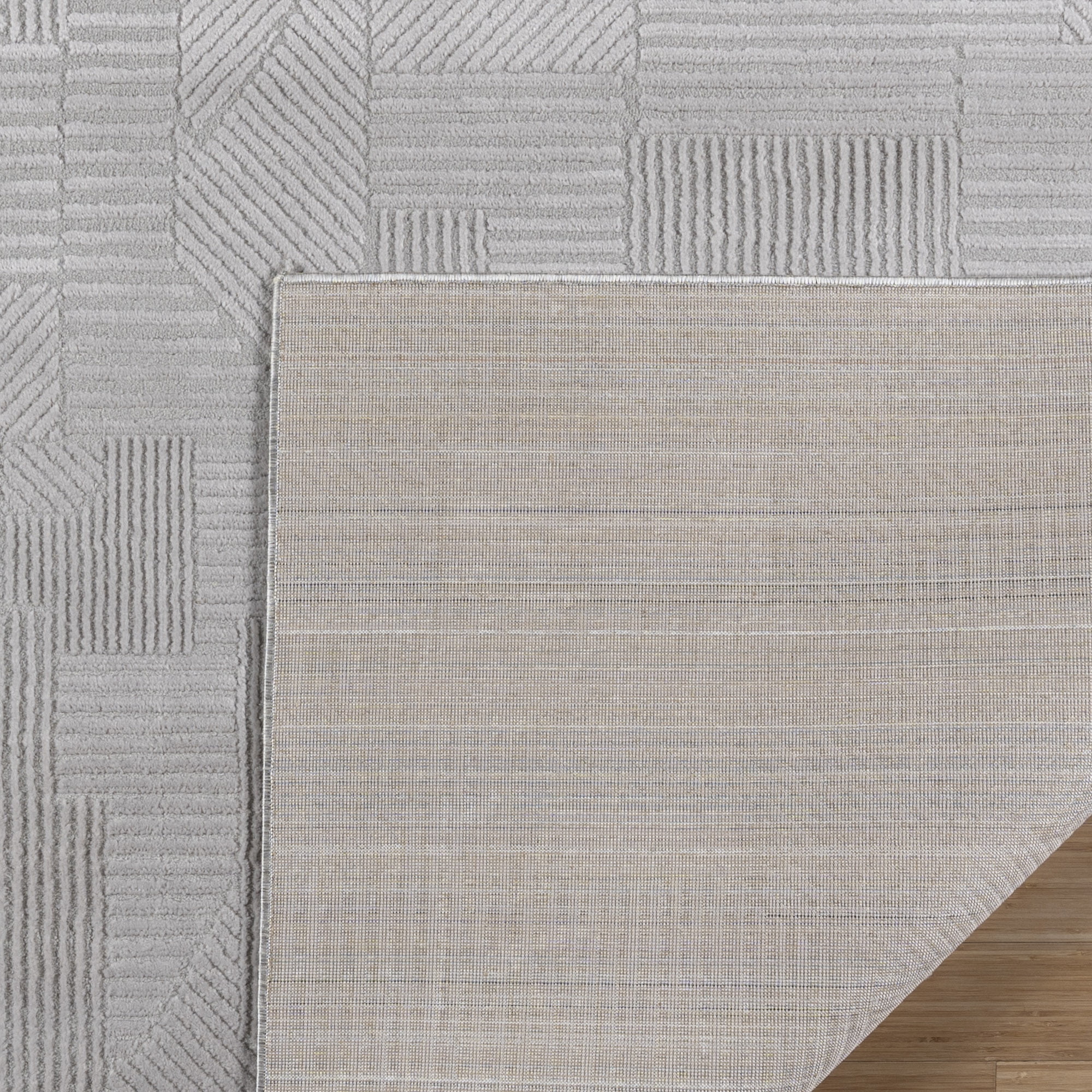 Arlo Dearra Modern Geometric Silver Area Rug, 6x9