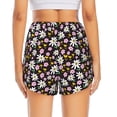 thumbnail image 2 of Lsque Daisies Flowers Printed Women's Running Shorts with Liner Pockets,Elastic Quick Dry Workout Athletic Gym Yoga Shorts,Womens High Waist Shorts-, 2 of 9