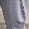 thumbnail image 3 of Men's Solid Color Cotton Linen Capri Pants Wide Leg Baggy Harem Pants Beach Vacation Trousers, 3 of 6