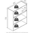 thumbnail image 5 of PASIR Book Shelf, 3-Tier Bookshelf, Bookcase, 9.7" x 23.7" x 31.5", for Living Room, Bedroom, Home Office, Blackwood, 5 of 6