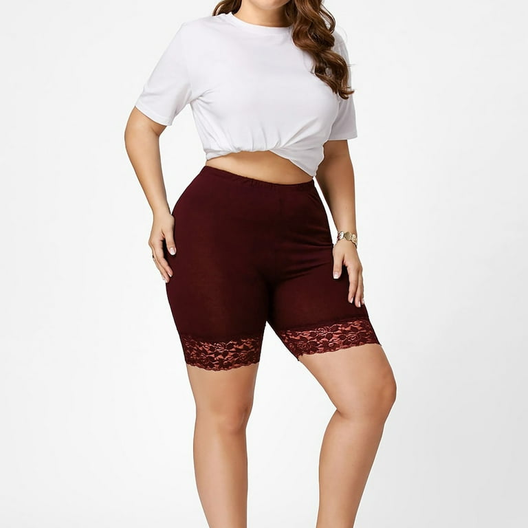 Red lace cheap biker shorts