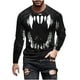 thumbnail image 1 of Blusas y camisas de manga larga y cuello redondo para hombre, estilo casual, con estampado de Halloween, de poliéster., 1 of 3