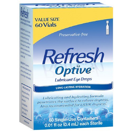 Refresh Optive Lubricant Eye Drops, 0.01 fl oz tubes, 60 Ct