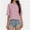 Pink, variant on Women's Oversized T-Shirt - Crewneck Short Sleeve Loose Fit Tee - Solid Color Casual Top