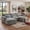 Grey, variant on Howcool Cloud Couch Modular Sectional Sofa 3 Seat 113" L Shaped Convertible Couch Chenille Thick Cushion with Ottoman, Removable & Washable Cover for Living Room, Beige