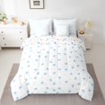 thumbnail image 2 of Manfei Girly Bowtie 7-Piece Twin Bedding Sets,Love Heart Print Bedding Comforter Set,Blue White Breathable Sheet Sets,Ultra Soft Kawaii Bedroom Decoration,Reversible, 2 of 7