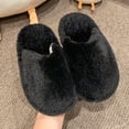 thumbnail image 5 of Kids Solid Color House Slippers, Boys Girls Simple Plain Fuzzy Open Back Indoor Slippers Warm Winter Home Slippers for Little Child to Big Kids 5.5-12 Years, 5 of 6