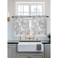 thumbnail image 2 of Silver Gray Leaves Tier Curtains 36 Inch Length,Sheer Curtains for Bedroom Living Room Window Vintage Abstract Branch Botanical Rod Pocket Drapes Kitchen Curtains Small Half Window 27.5"x36" 2 Panels, 2 of 6